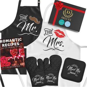 Mr and Mrs Aprons -Wedding Gifts for Couple Unique 2023,Cool Bridal Shower Gifts